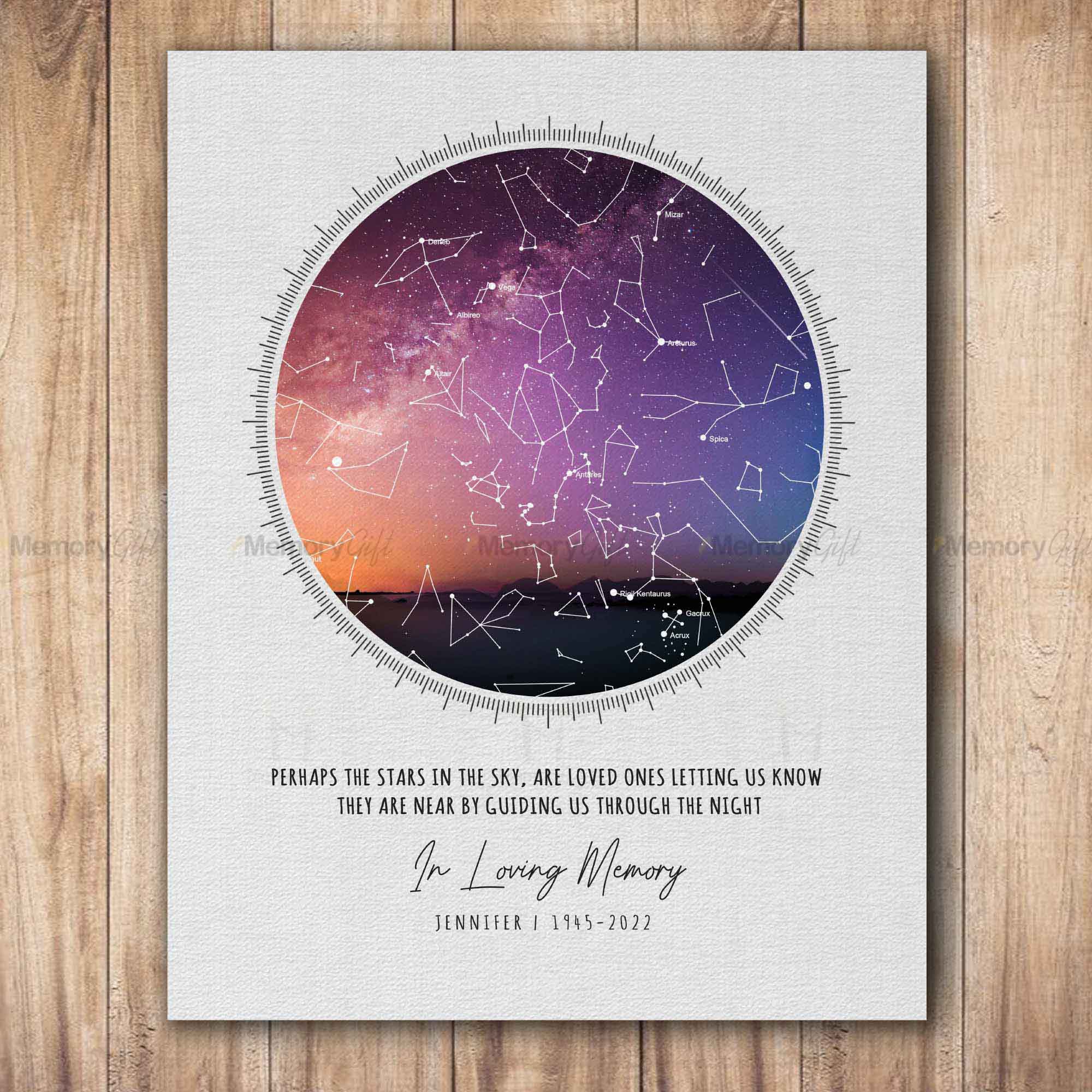 Handmade Memory Map Memory Star Map | Custom Canvas Wall Art | 8x10 inches, 11x14 inches ...