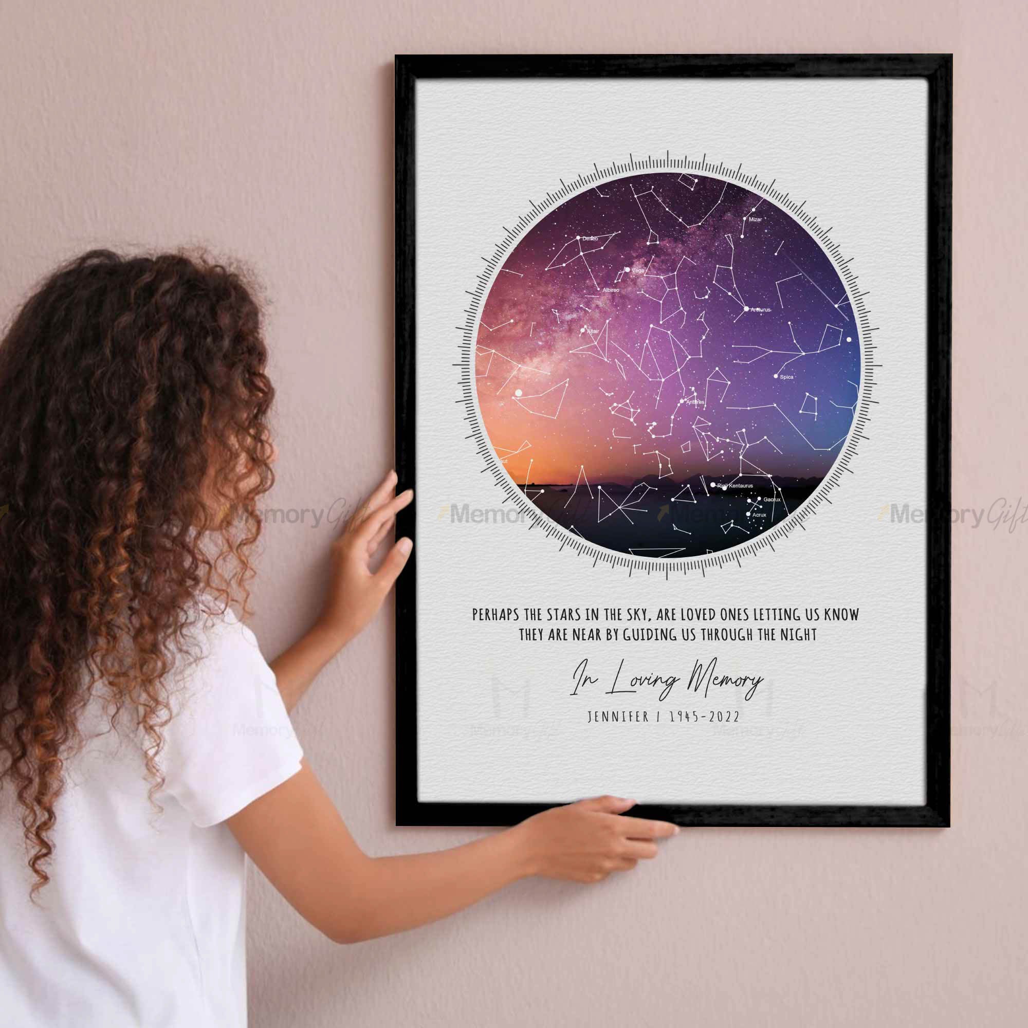 Memory Star Map | Custom Canvas Wall Art | 8x10 inches, 11x14 inches ...