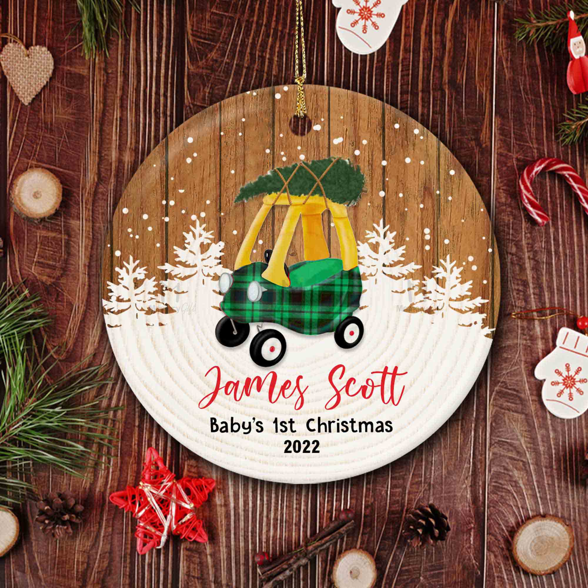 baby's first christmas ornament personalized 