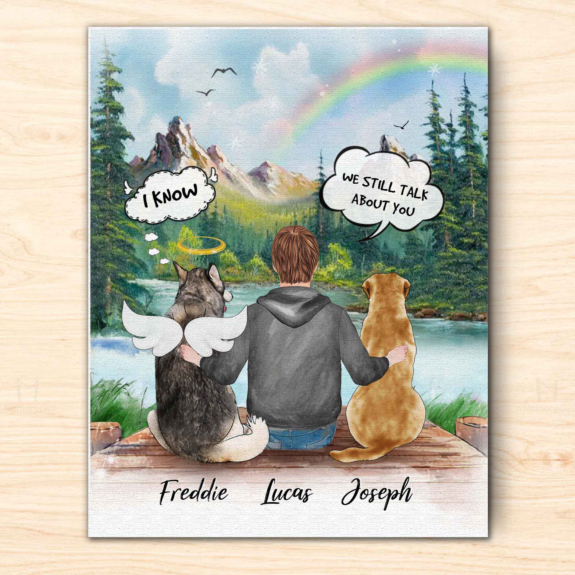 Custom Note Dog Memory Personalized Dog Memorial | Canvas Wall Art | 8x10 inches, 11x14 inches ...