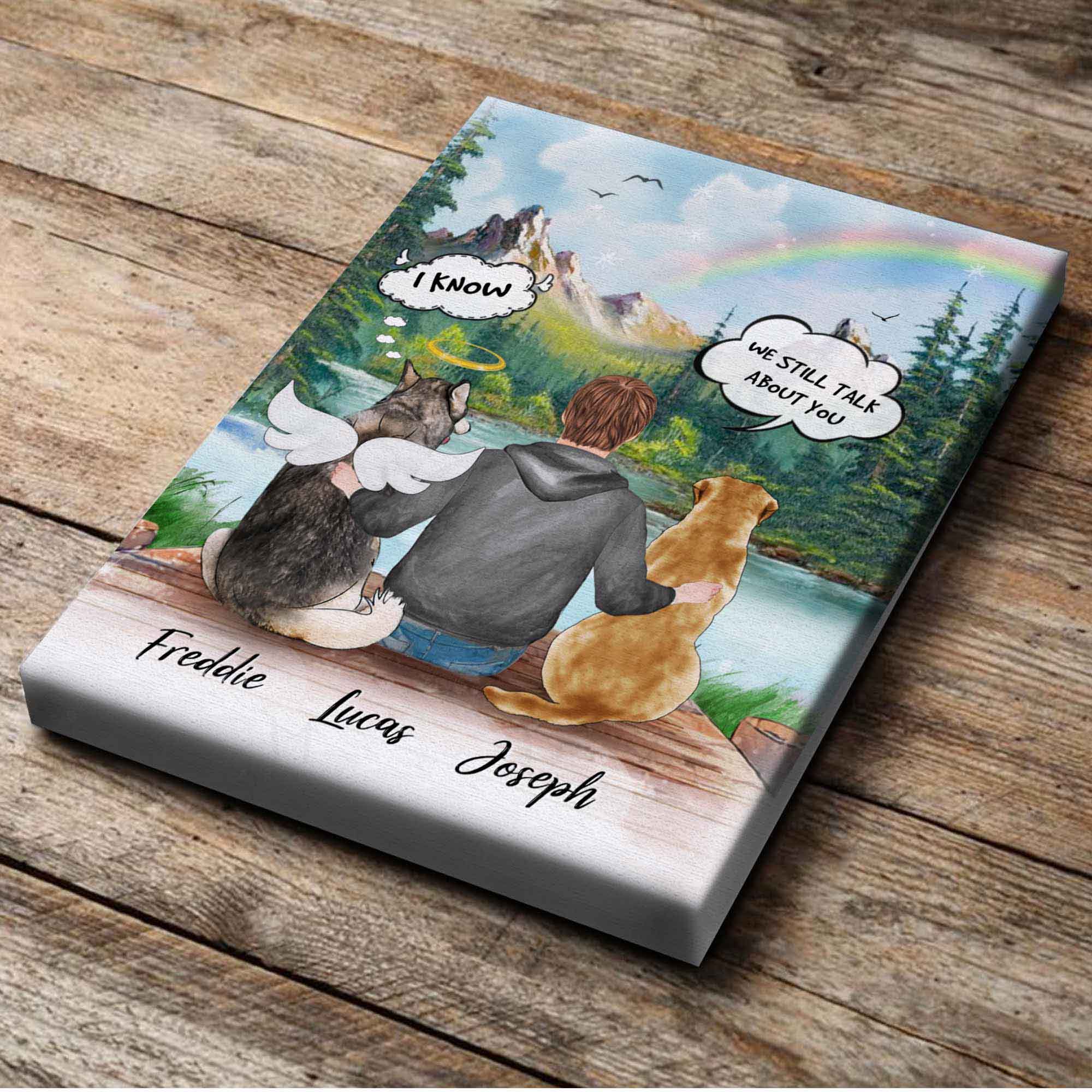Custom Note Dog Memory Personalized Dog Memorial | Canvas Wall Art | 8x10 inches, 11x14 inches ...