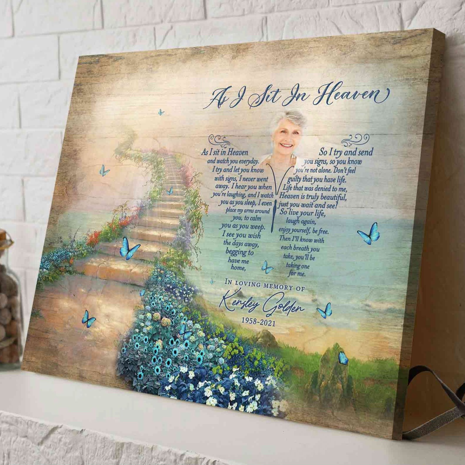Memory Stuff Personalized in Loving Memory Gifts | as I Sit in Heaven Butterfly ...