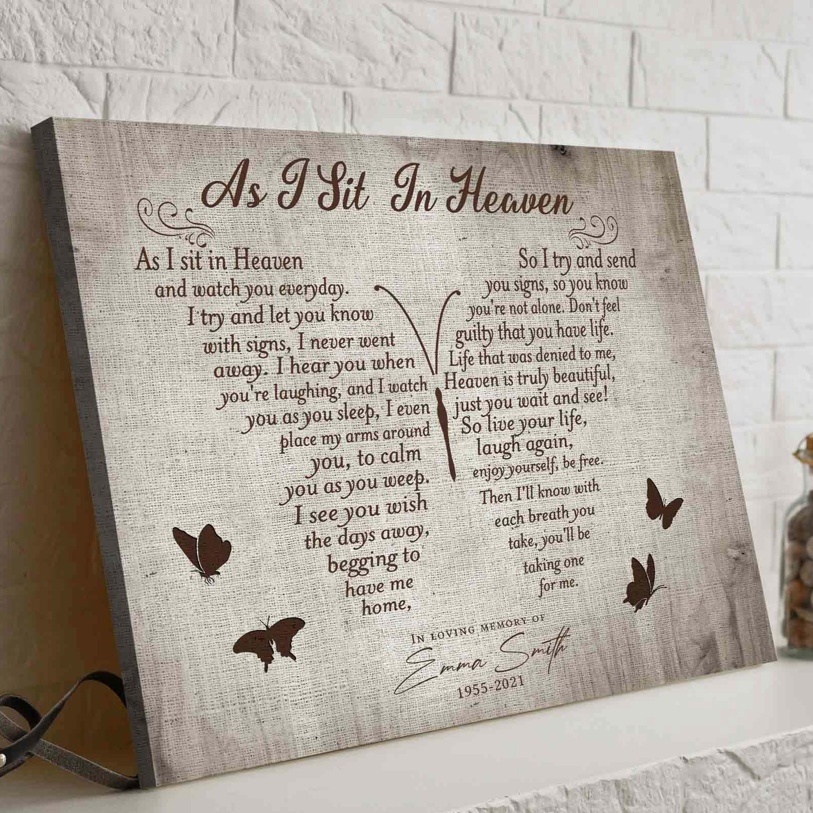 Memory Stuff Personalized in Loving Memory Gifts | as I Sit in Heaven Memorial ...