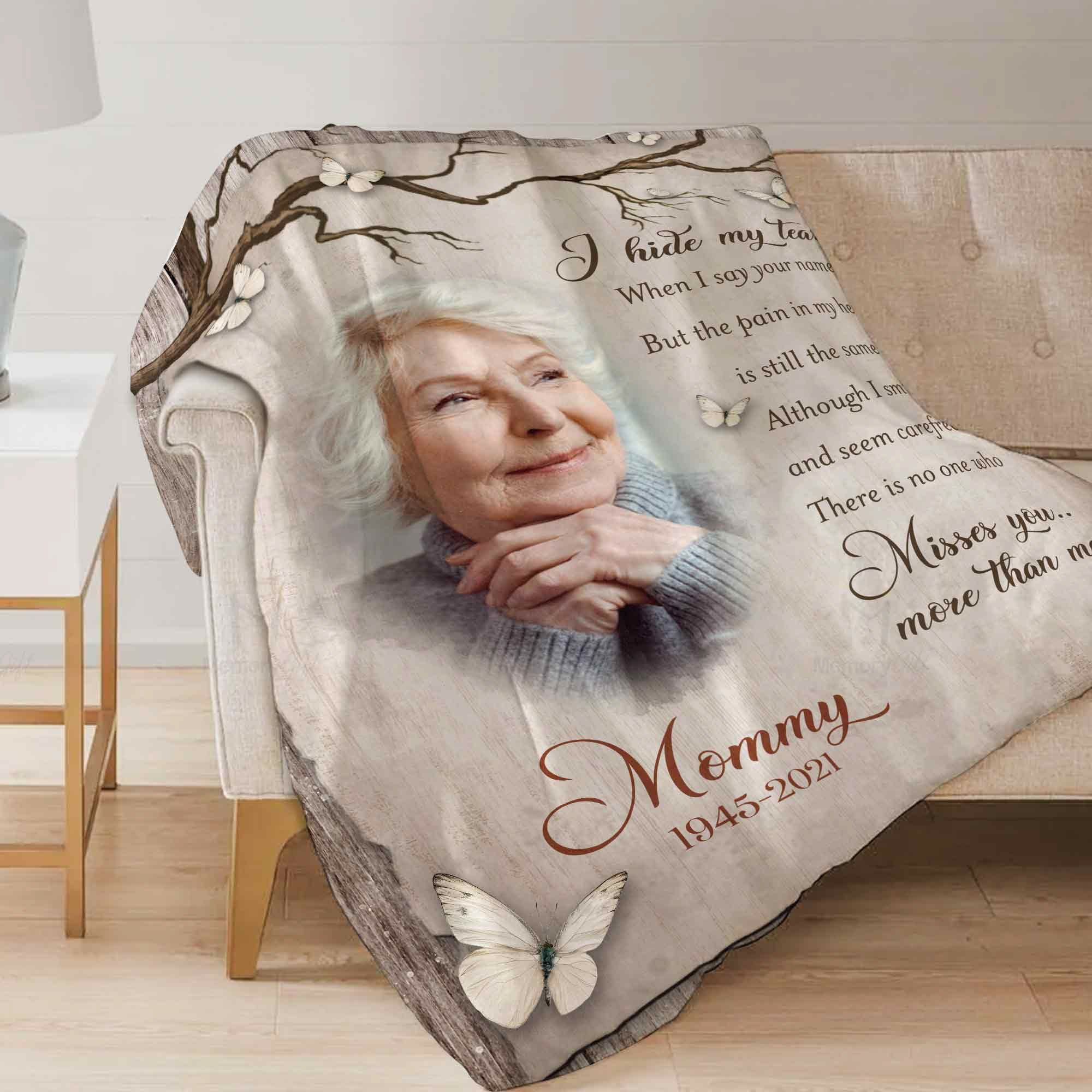 Personalized Memory Blankets Butterfly, Best Memorial Gift for