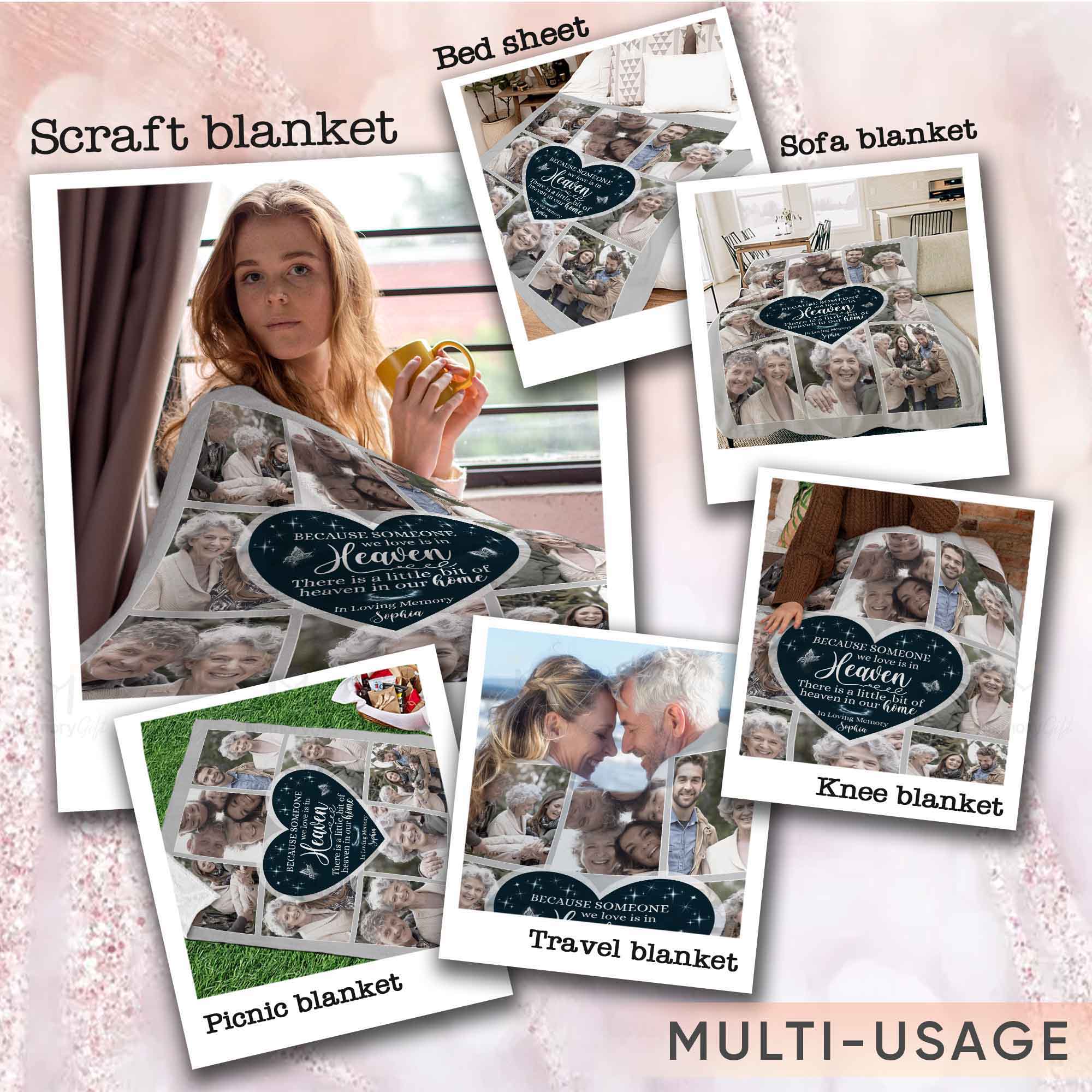 personalized memory blankets loss of grandmother gift