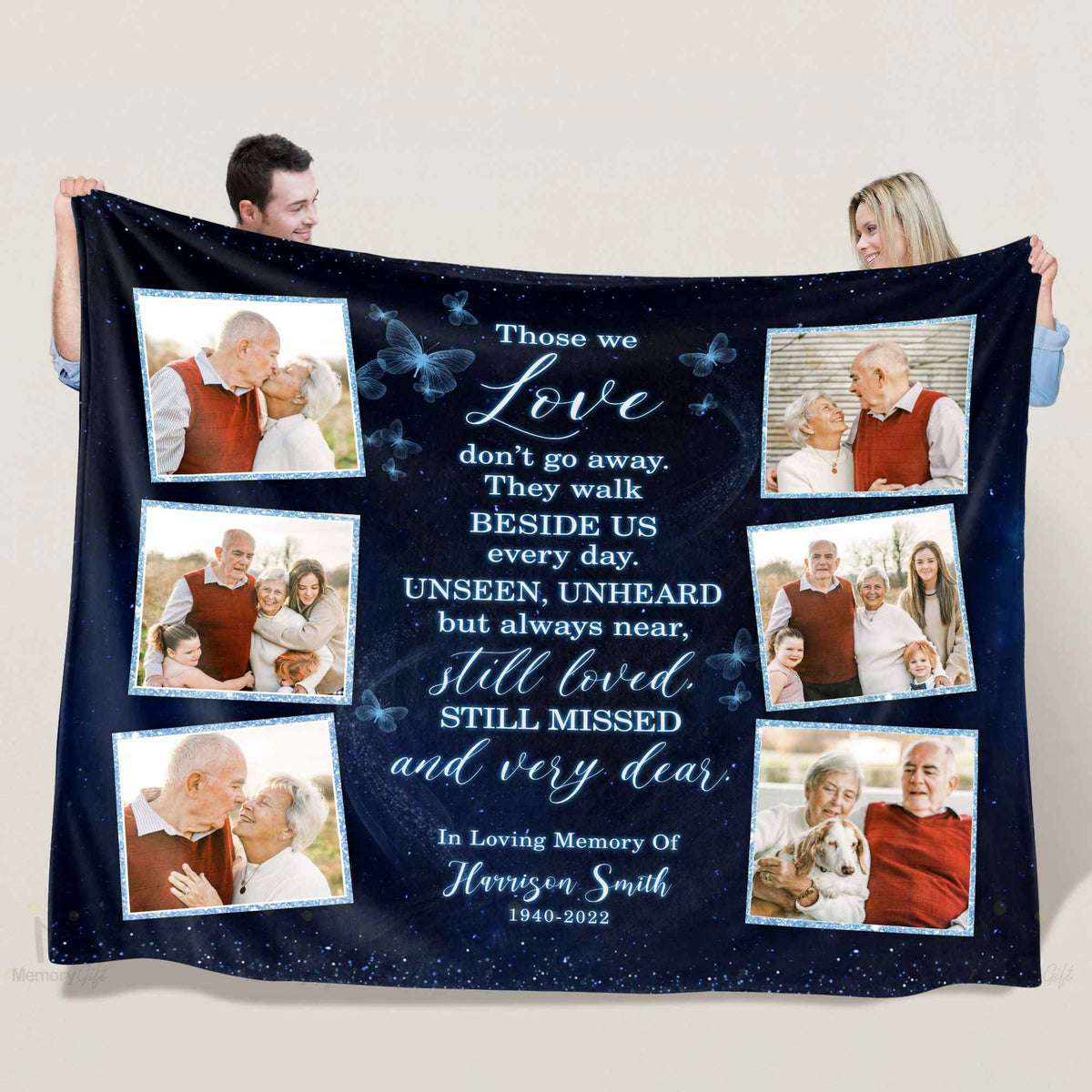 Photo Memory Blanket | Those We Love Don't Go Away | Soft Fleece Throw ...