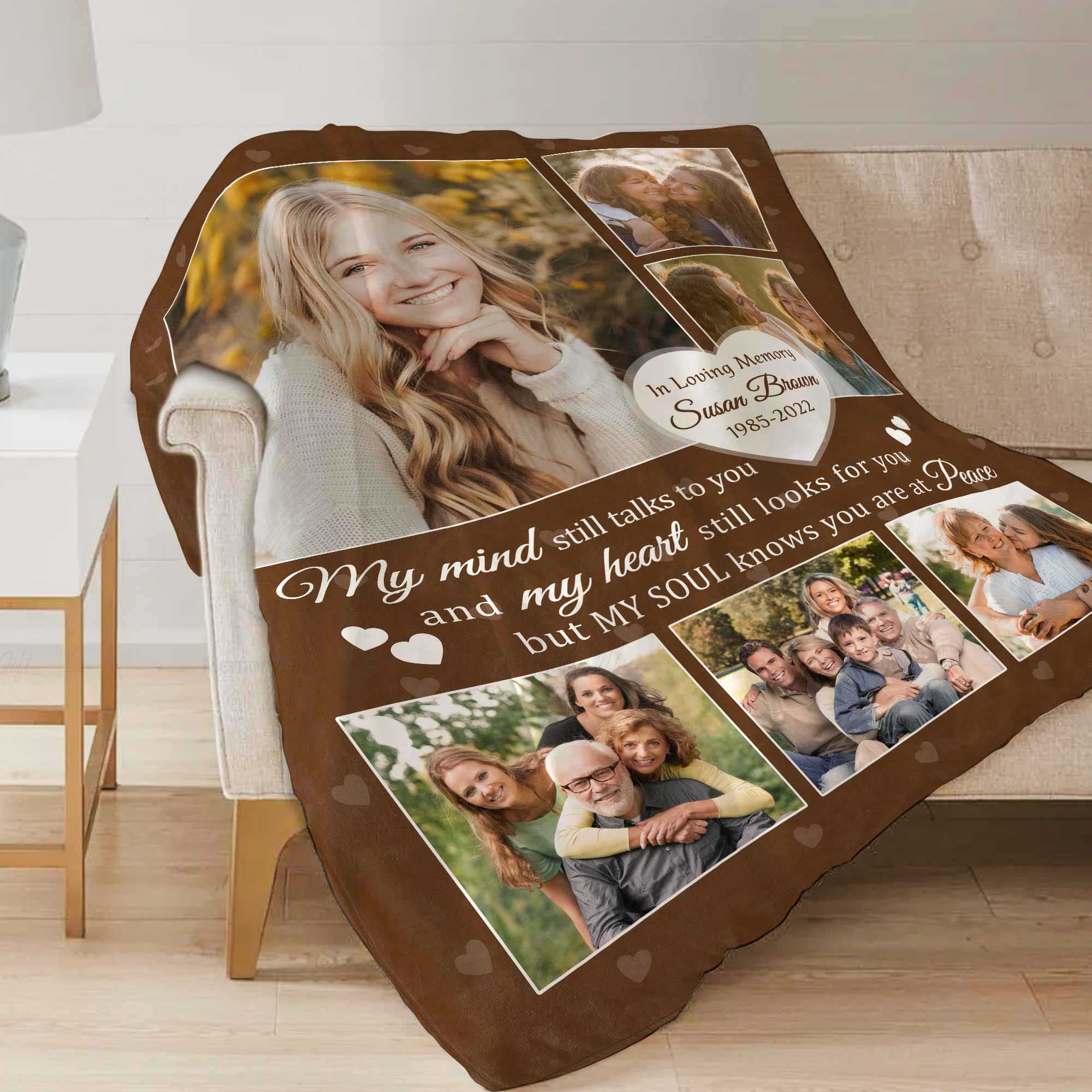 photo memory blanket daughter memorial gifts