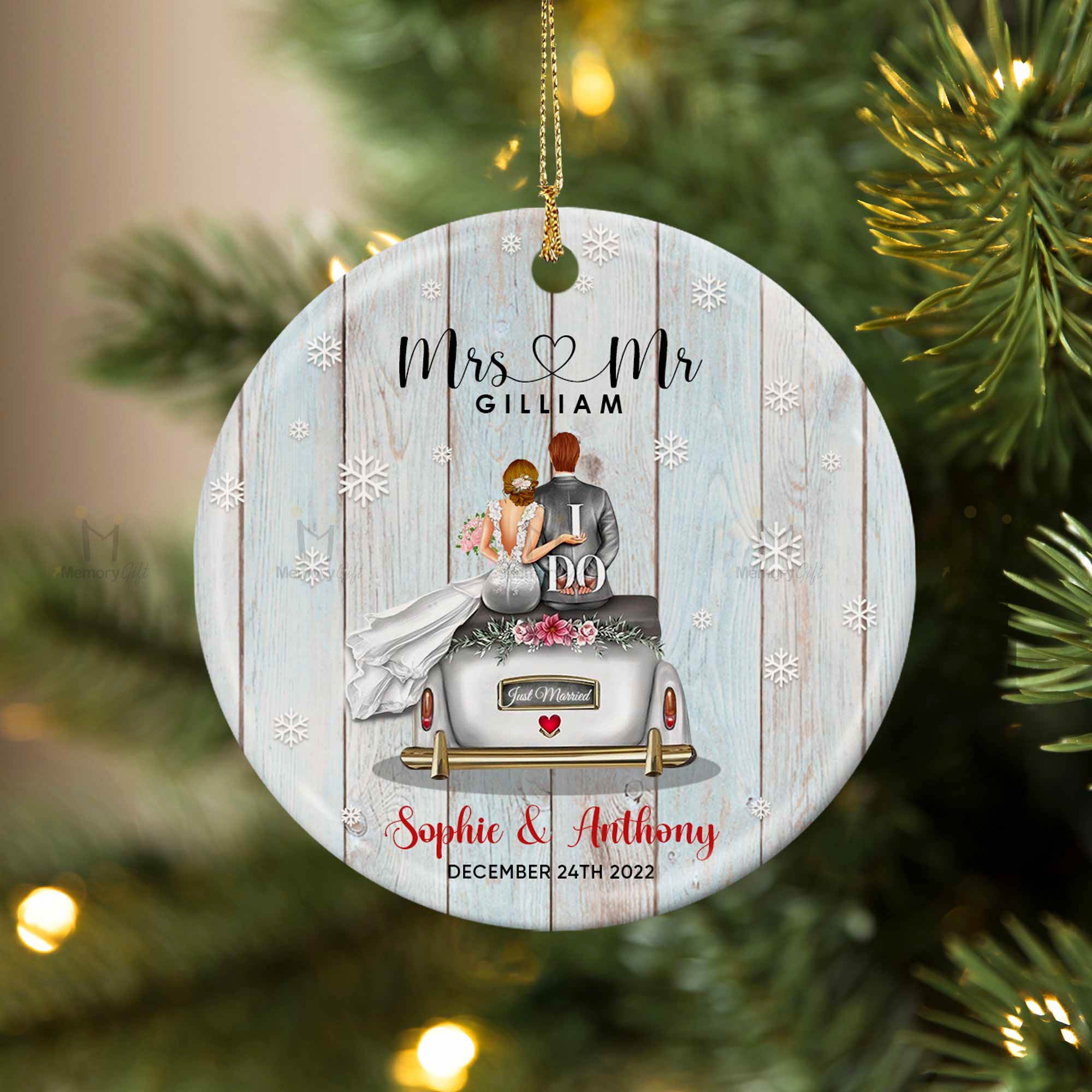 Wedding Ornaments Personalized | Personalized Just Married Christmas Wedding Ornaments Personalized | Personalized Just Married Christmas
